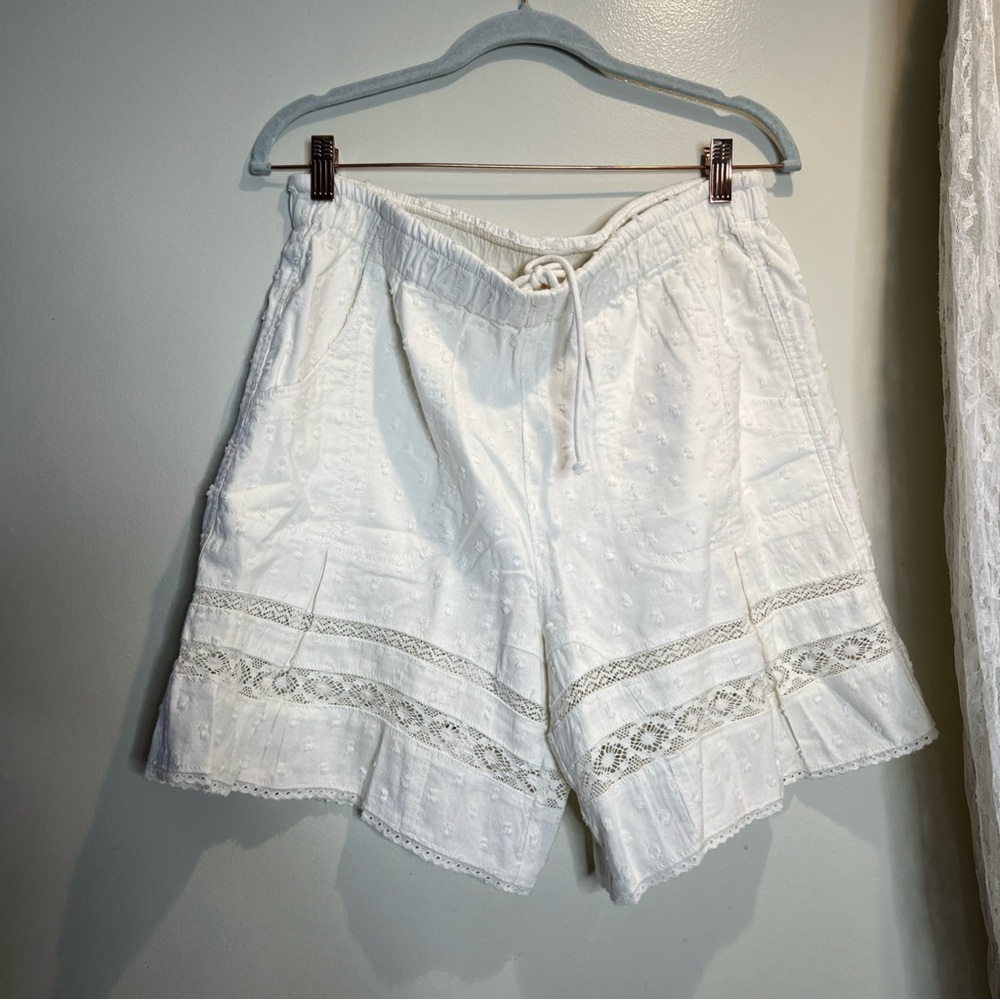 Free People So Sweet Board Eyelet Embroidered Lace High Rise Pull On Shorts M - Picture 5 of 8